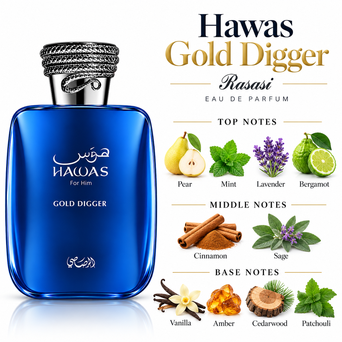 Rasasi Hawas Gold Digger Eau de Parfum 100ml