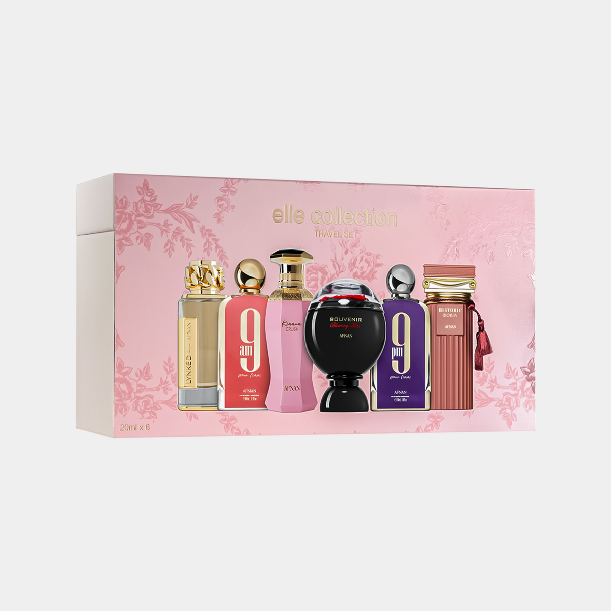 Afnan Elle Collection Travel Gift Set with six original 20ml fragrances
