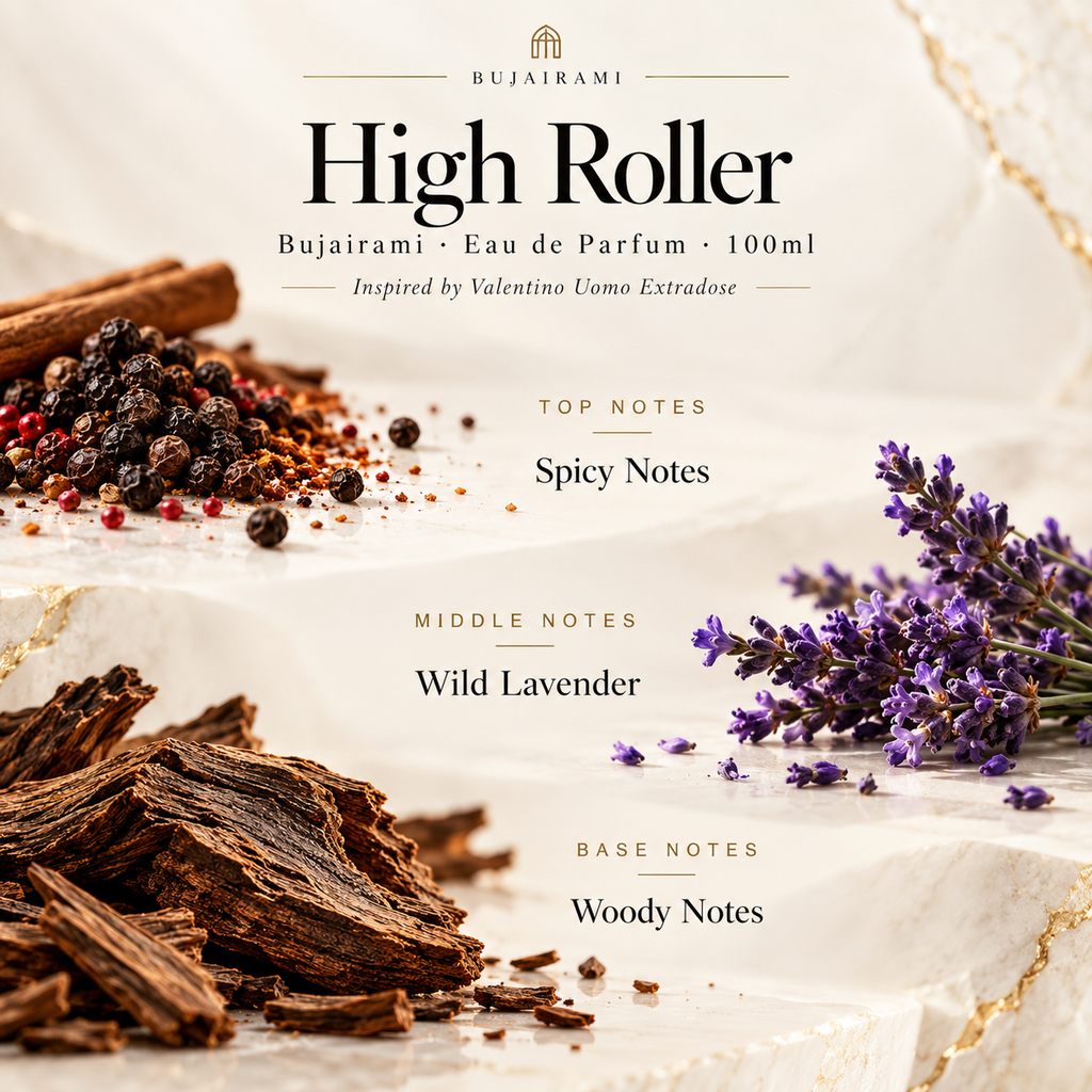 High Roller Bujairami official notes spicy notes wild lavender woody notes