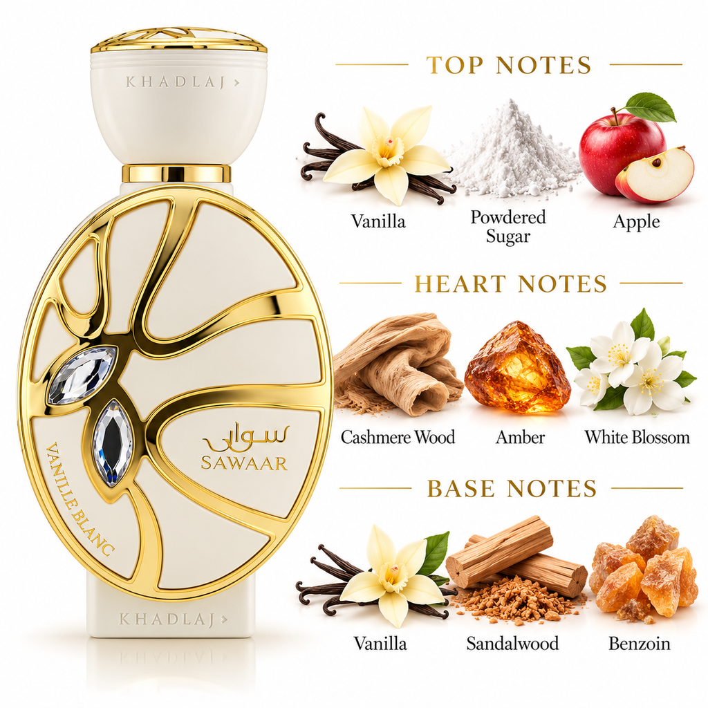 Khadlaj Sawaar Vanille Blanc fragrance notes