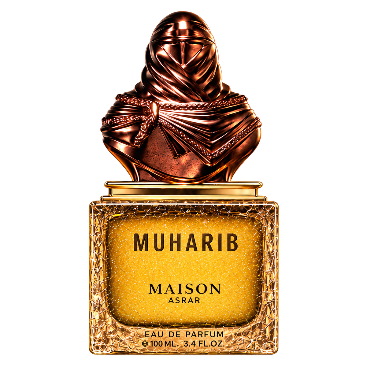 Maison Asrar Muharib 100ml perfume bottle transparent cutout - Hala Perfumes Bahrain