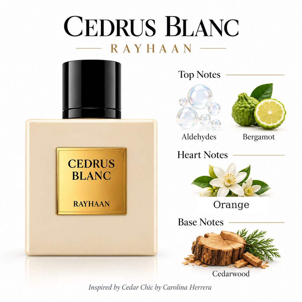 Rayhaan Cedrus Blanc fragrance notes